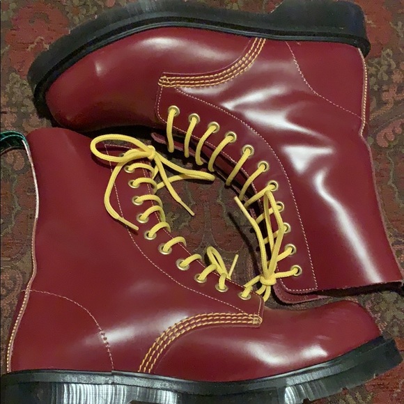 Solovair MIE steel-toe cherry red boots RARE - Picture 6 of 8